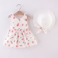 thumbnail image 4 of Odeerbi Girls Dresses Toddler Baby Kids Sleeveless Floral Princess Dress Hat Outfits Pink, 4 of 9
