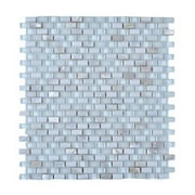 MOSAIC MIX WITH STONE-SF-Color:Off White,Material:Tempered Glass