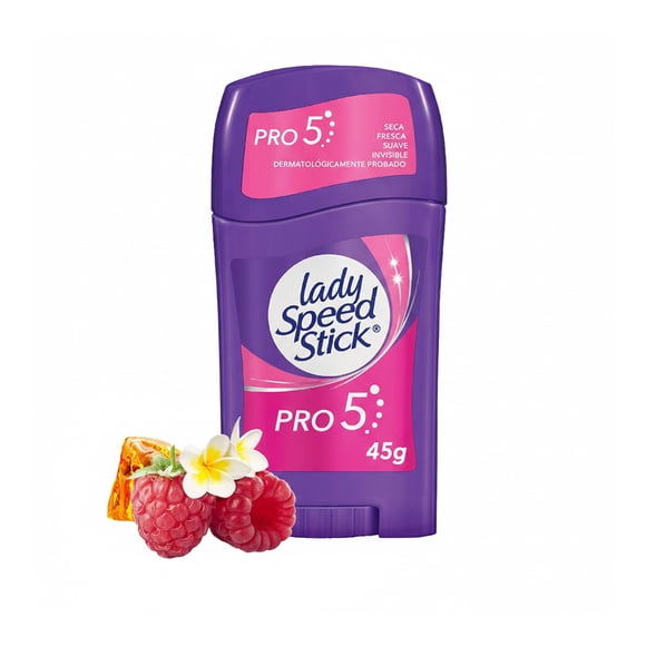 Desodorante Mujer Lady Speed Stick Pro 5 Antitrasnpirante en Barra 45 g