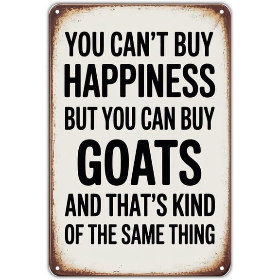 Funny Goat Farmhouse Metal Tin Sign Vintage Humor Wall Decor for Garden Yard Bar Porch Home Bedroom Kitchen 8 x 12 Inch