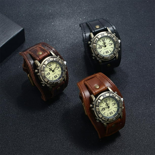 Wide leather watch bands deals walmart