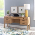 thumbnail image 3 of Linon Cody Wood Desk with Two File Cabinets in Natural, 3 of 7
