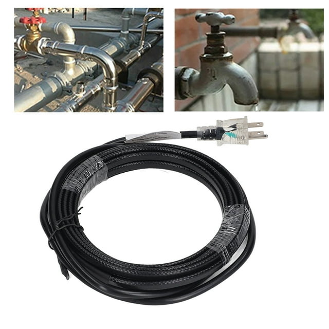 Cable de Calefacción de Tubería de Agua de 110V y 5 Pies Premontado Aumento Rápido de Temperatura IP68 Cinta de Calor de Tubería Eléctrica Enchufe de EE UU UU Protección