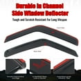 thumbnail image 3 of Ikon Motorsports In-Channel Window Visors Fits 2007-2014 Ford E-150 E-250 E-350/E-450 Super Duty, Slim Style Side Door Deflectors, Acrylic Smoke 2PCS, 3 of 9