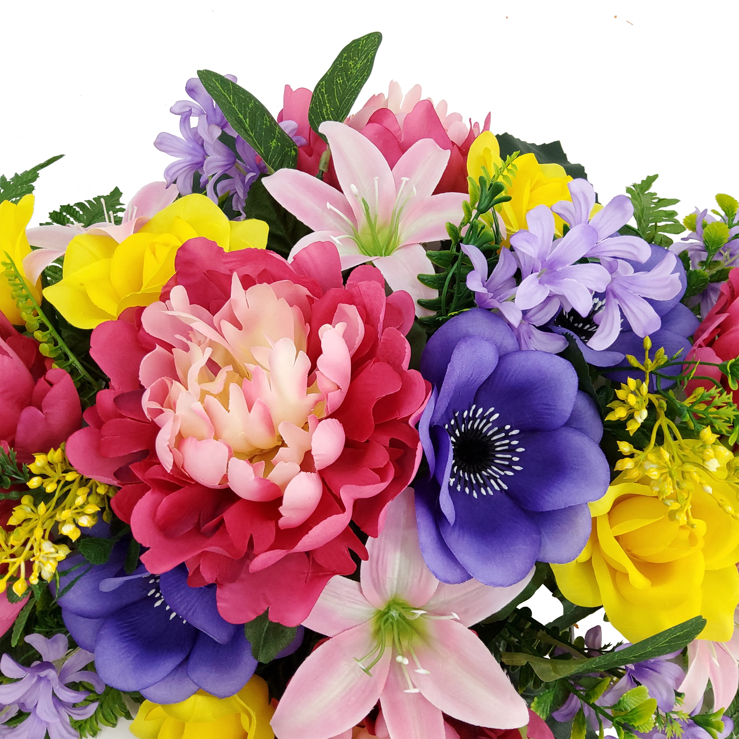 Mainstays 30 in Outdoor Artificial  Large Headstone Peony in Fuchsia