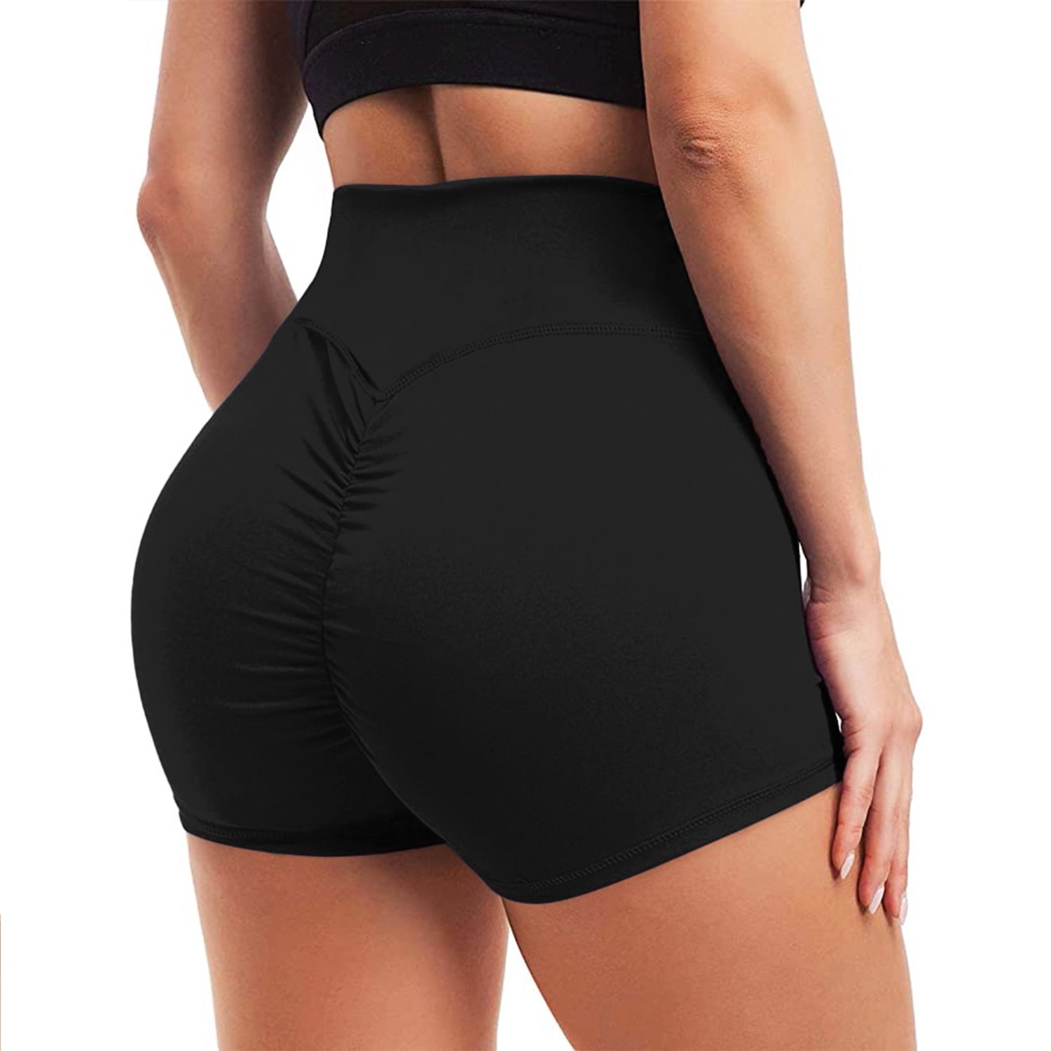 SEASUM - SEASUM Women's High Waist Yoga Shorts Tummy Control Scrunch ...