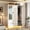 3 Door White-Concave Convex Style, variant on ANPOO Mid-Century Modern Concave-Convex Bedroom Armoire, 3 Door Freestanding Wardrobe Closet with Mirrors, LED Lights, 70.3" Tall Wooden Storage Cabinet with Drawers & Shelves, White