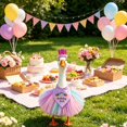 thumbnail image 6 of RUINIXCW Porch Goose Birthday Outfit for 23 inch Cement Plastic Goose Statue Accessories Garden Porch Goose Clothes Crown Hat with Scarf and Tulle Skirt Set Yard Patio Lawn Art Decor (No Goose), 6 of 6