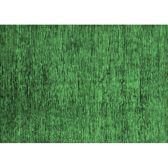 Ahgly Company Indoor Rectangle Abstract Emerald Green Modern Area Rugs, 2' x 3'