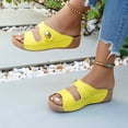 thumbnail image 4 of Dakaela Orthopedic Wedge Sandals Womens 2026 Cutout Summer Casual Slides with Arch Support Slip on Slippers for Beach Vacation Walking Yellow 7.5, 4 of 7