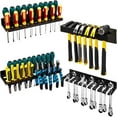 thumbnail image 4 of Wall-Mounted Tool Organizer Set – Heavy-Duty Galvanized Steel Screwdriver, Pliers, Hammer & Wrench Holders – Rustproof Workshop/Garage Storage for Hand Tools (Black), 4 of 10