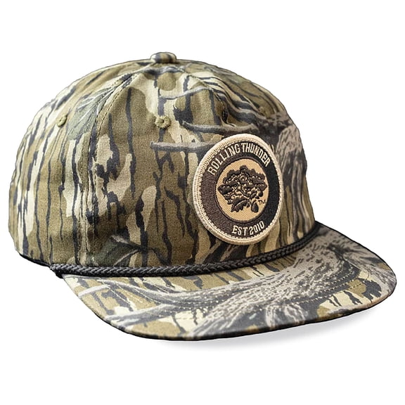 Rolling Thunder Game Calls Men's Rope Patch Hat Mossy Oak Original Treestand One Size Fits Most
