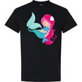 thumbnail image 3 of Inktastic Cute Mermaid, Little Mermaid, Pink Hair, Dolphin T-Shirt, 3 of 5