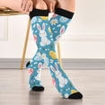 thumbnail image 5 of FORMRS Womens Knee High Socks Casual Long Thick Travel Daily Wear, 1 Pair, Blue Easter Bunny, 5 of 6