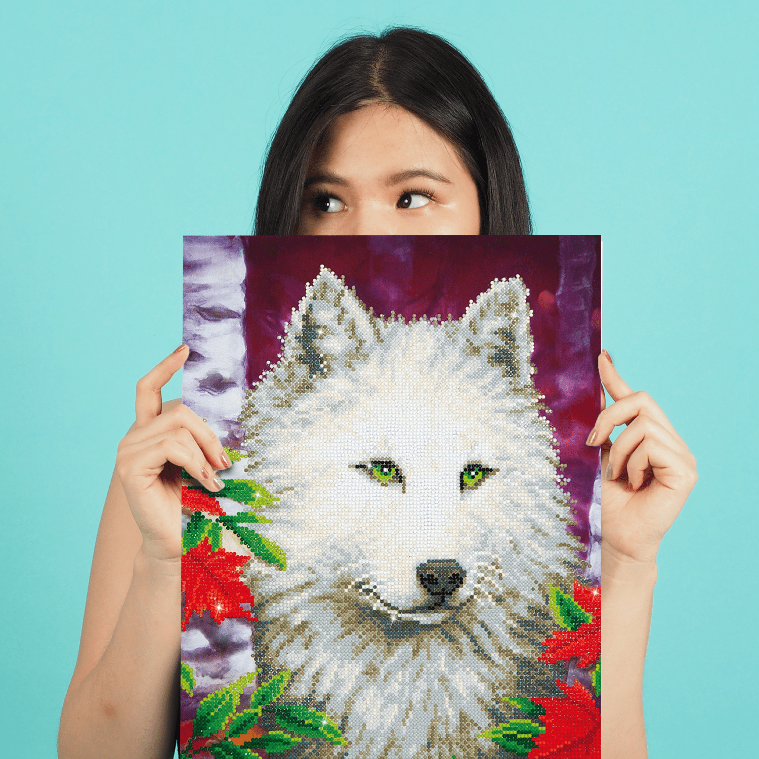 Diamond Dotz White Wolf Diamond Painting Kits for Adults - Diamond Art Kits a Relaxing Creative Craft Kit with Dotz Gems 14x18