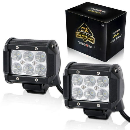 Pair 4 inch LED Pods Lights Flood Beam LED Light Bar ...