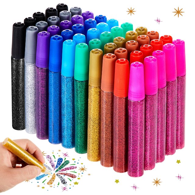 Bolígrafos con purpurina Fullhawl, 50 unidades, 10 ml, multicolor, para manualidades