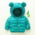 thumbnail image 2 of Baby Jacket Hooded Light Winter Coats Bear Ears Zipper Up Down Coats Outwear For Toddler Boys Girls,Bear Ear Winter Coat 3-4 Years, 2 of 6