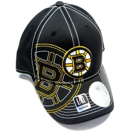 - Boston Bruins NHL Reebok Black Draft Hat Cap Stitched Logo FlexFit Fitted L/XL