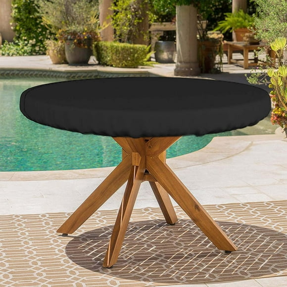 Housse Imperméable pour Table Ronde pour Usage Extérieur - Protection Toutes Saisons avec Sangles Coupe-Vent pour Meubles de Patio de 27 à 29 Pouces