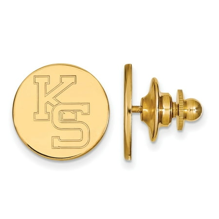 Solid 14k Yellow Gold Kansas State University Lapel Pin (15mm x 15mm)
