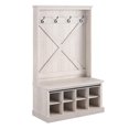 thumbnail image 1 of Ameriwood Home Knox County Entryway Bench with Hall Tree, Rustic White, 1 of 9