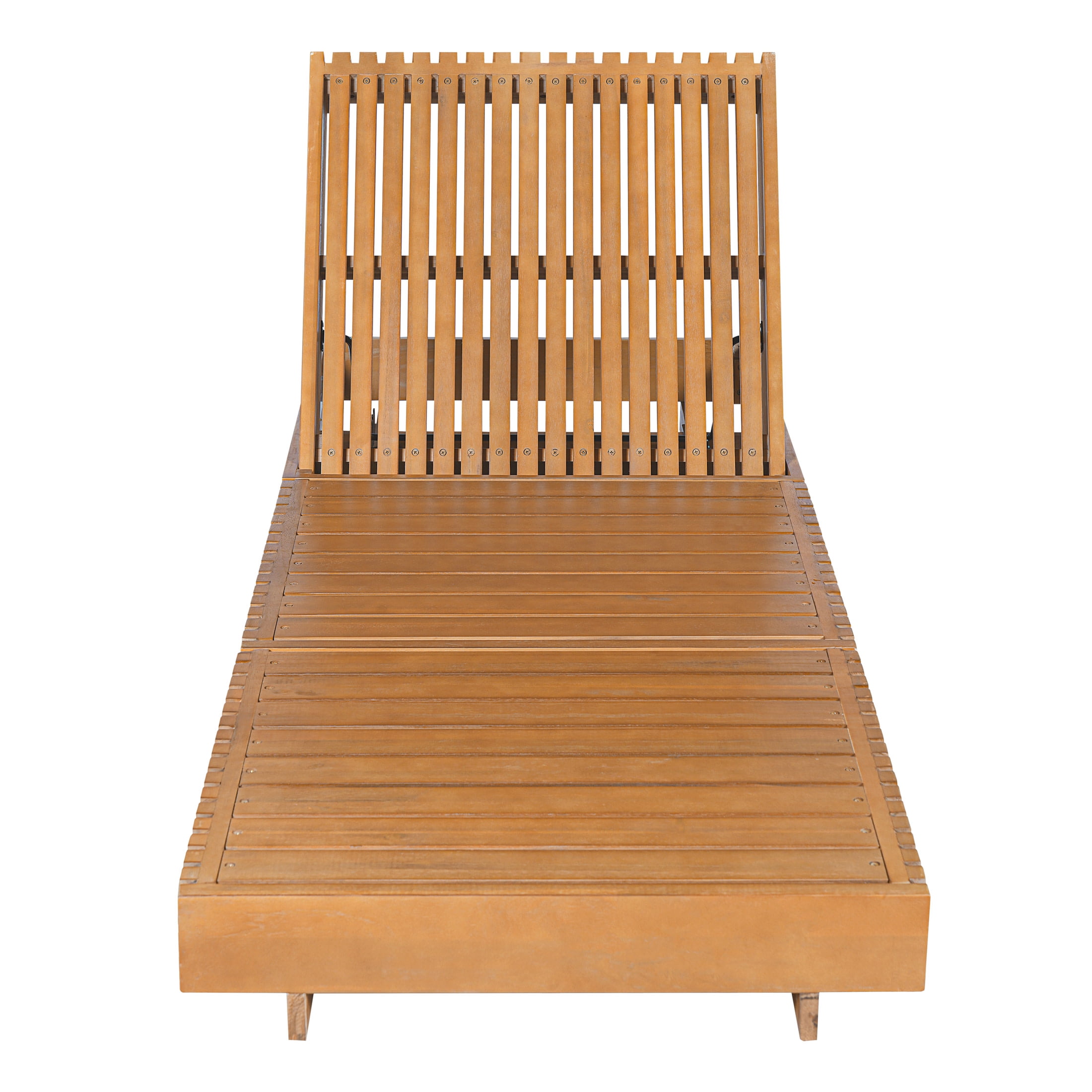 Christopher Knight Home 76.8" Wood Outdoor Chaise Lounge, 6-Position Adjustable Backrest, Copper Teak Finish