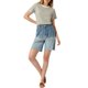 thumbnail image 2 of Pantalones cortos de mezclilla INSPIRE CHIC para mujer, con cintura elástica, pierna recta, jeans cortos casuales, azul S, 2 of 6