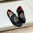 thumbnail image 4 of Men's Luxury Velvet Penny Loafers Shoes Embroidery Suede Dress Loafers Daily Boats Shoes for Party Wedding Prom, 4 of 7