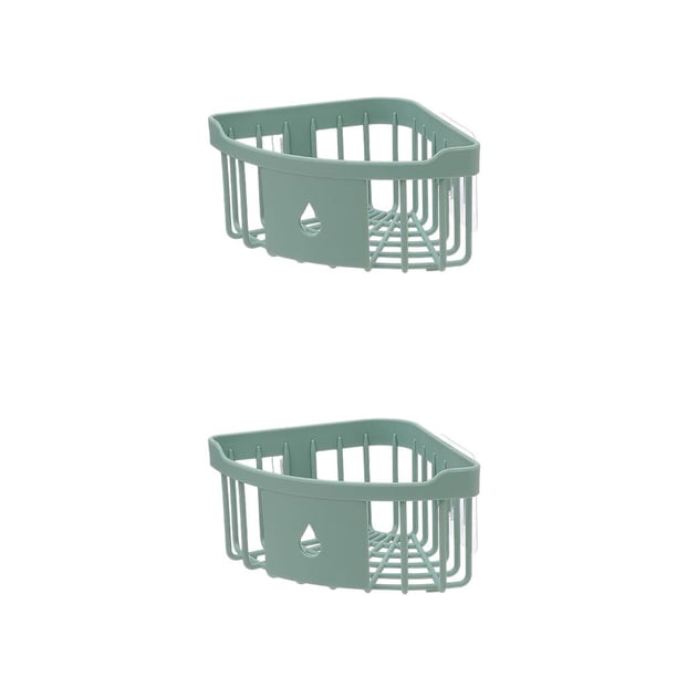 Billuyoard Estante de almacenamiento Triangular Autoadhesivo Autodrenante Organizador sin taladro Interior Casa Cocina Baño Organizador Titular Verde 2Conjunto