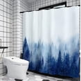 thumbnail image 4 of Blue Misty Forest Shower Curtains,Nature Mountain Shower Curtain,Woodland Shower Curtain,Fantasy Fog Tree Bath Curtain for Bathroom,Waterproof Polyester Fabric-72 Wx72 L-with Hooks, 4 of 5