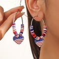 thumbnail image 2 of Patriotic Earrings for Women - 4th of July American Flag Dangle Earrings, PU Leather Red White Blue USA Themed Jewelry, for Independence Day & Everyday Outfits, 2 of 6