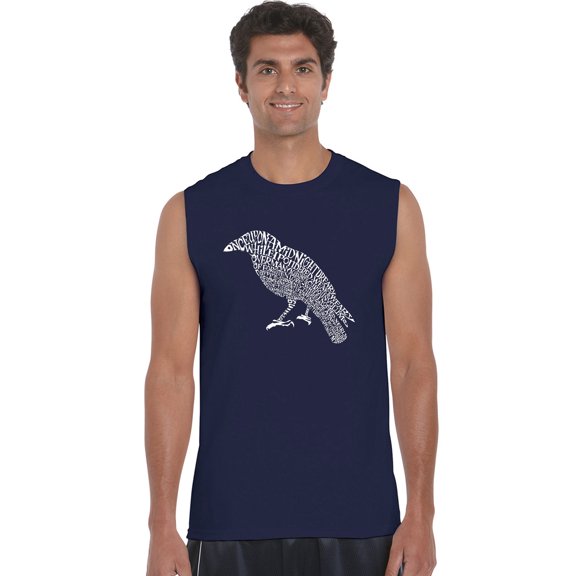 LA Pop Art Men's Word Art Sleeveless T-shirt - Edgar Allen Poe's The Raven