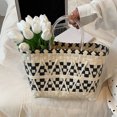 thumbnail image 4 of Bolso Mano Tejido para Mujer para Playa Verano Cubo Tejido para (blanco), 4 of 9