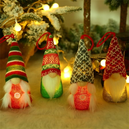 

UDIYO LED Decorative Xmas Tree Ornament Woolen Yarn Farmhouse Style Christmas Pendant Party Supplies