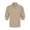 thumbnail image 4 of Mens Sweater Cable Knit Polo Collar Sweaters for Fall Winter Khaki XL, 4 of 4