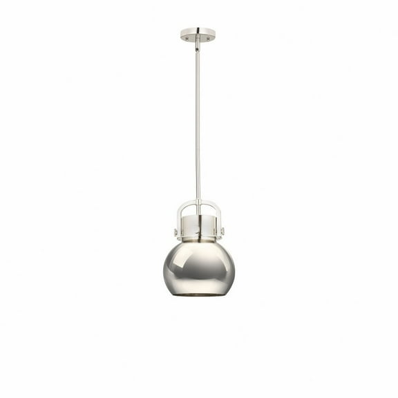 Innovations Lighting  Newton Metal Sphere - 1 Light 8" Stem Hung Pendant Polished Nickel