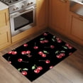 thumbnail image 3 of 2x3 Door Mat Rug, Cherry Rustic Non-Skid Rubber Backing Large Rectangle Rugs - Living Room Bedroom Home Office, Spring Summer Tropic Fruit Black Indoor Floor Mat Carpets Washable Rug, 3 of 9