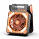 thumbnail image 1 of Ventilador solar de exterior X99 | Carga dual solar y USB | Batería de 10000 mAh | Motor silencioso sin escobillas de 4 velocidades | Iluminación de emergencia LED | Portátil para acampar, al aire, 1 of 2