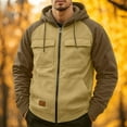 thumbnail image 2 of JIA JIA SHUANG Mens Hoodies Sweatshirt Stylish Color Block Long Sleeve Lightweight Athletic Outdoor Coat Fall Winter Outwear with Pockets, 2 of 6