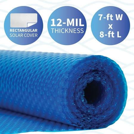 Blue Wave 12-mil Solar Blanket for Hot Tubs - 7-ft x 8-ft Rectangular Spa Cover with UV-Resistant Thermal Bubbles