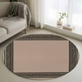 thumbnail image 2 of Black Brown Greek Key Large Area Rugs for Bedroom Living Room, Soft Non Slip Carpet Bedside Rug, Geometric Greece Ancient Farmhouse Geo Round Floor Cover Kitchen Accent Rug 3.3' for Office, 2 of 9
