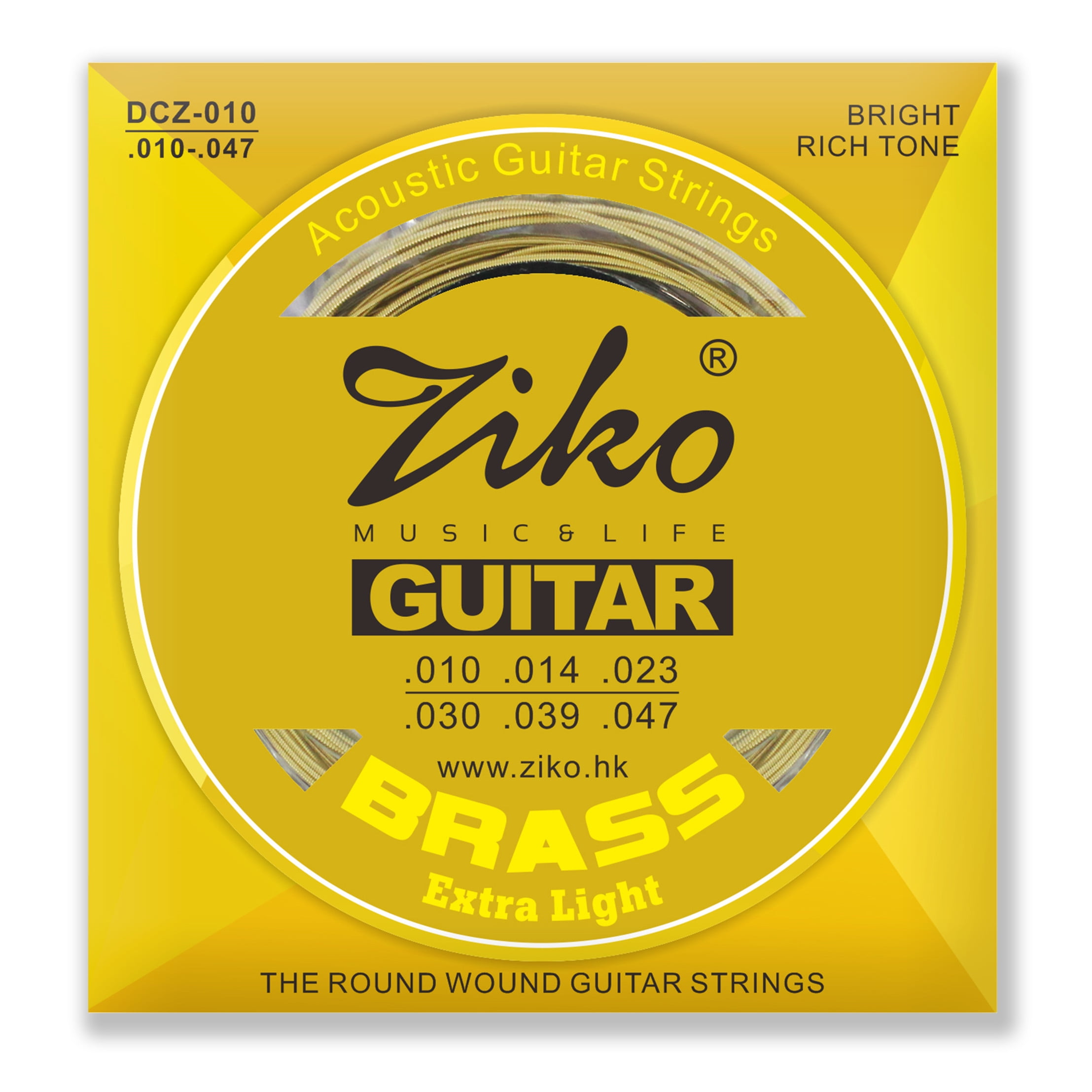 Ziko DCZ010 80/20 Brass Acoustic guitar strings 1047 9 Pack Set