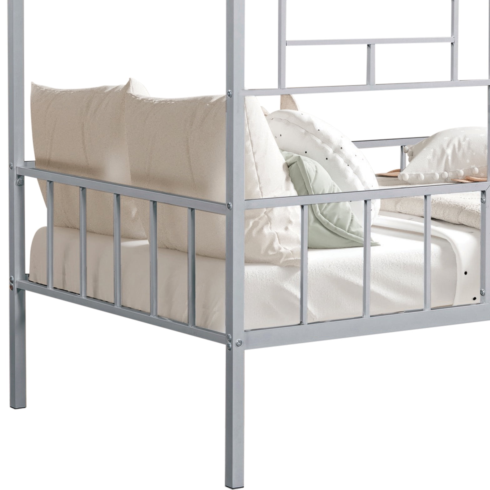 Furniture of America Trusten Kids House Design Twin Loft Bed, Silver