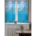 thumbnail image 4 of Blue Teal Summer Beach Curtains 54 Inch Length,Sheer Curtains for Bedroom Living Room Window Coastal Nautical Seawater Ocean Rod Pocket Drapes Kitchen Curtains Small Half Window 52"x54" 2 Panels, 4 of 7