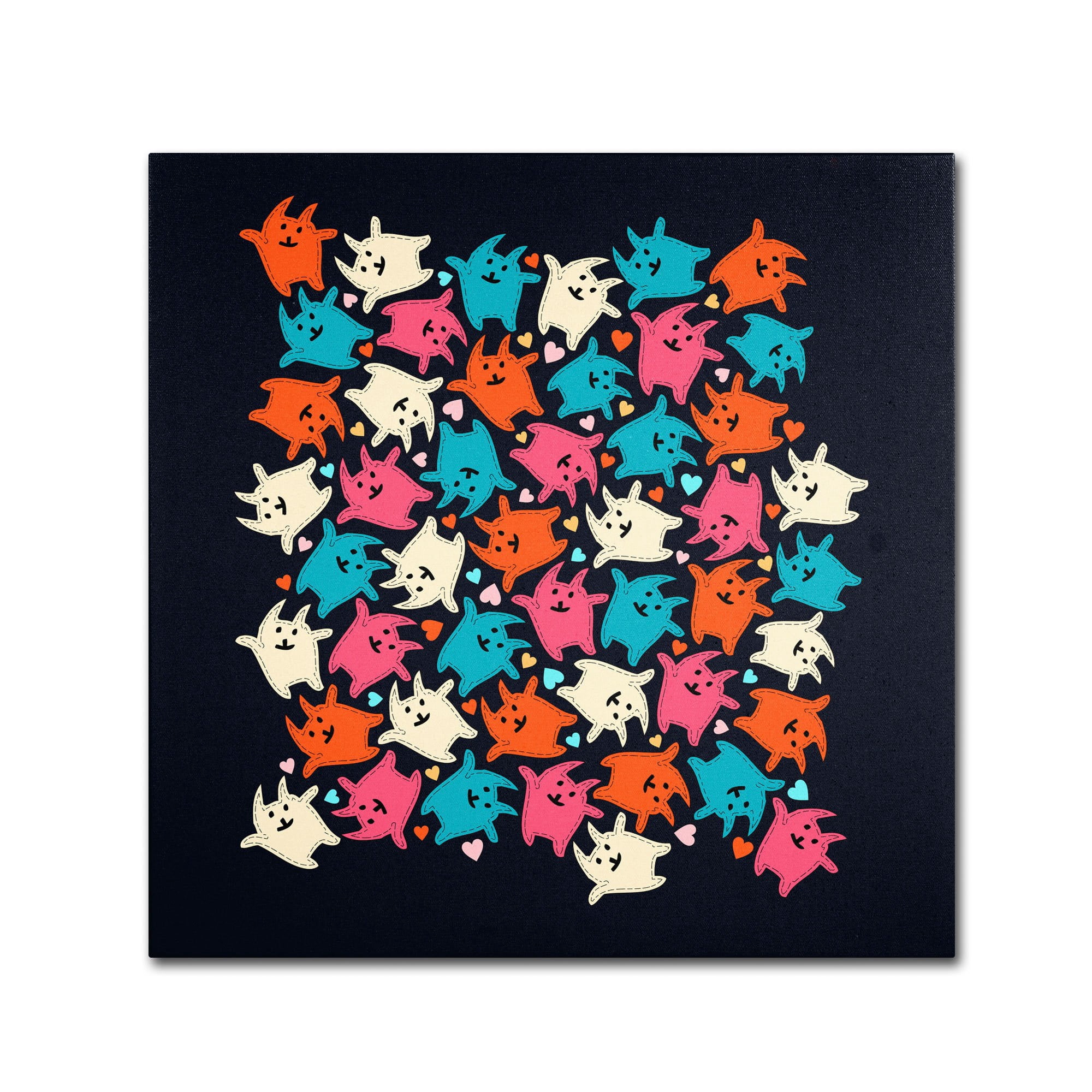 Trademark Fine Art "Tiny Tumbling Kittens" Canvas Art by Carla Martell