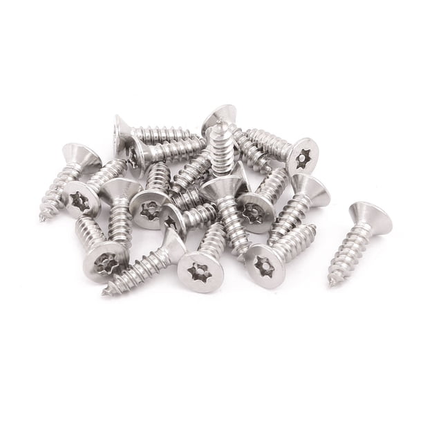 Tornillo autorroscante de cabeza plana Torx de acero inoxidable 304 M4.2x16mm, 20 piezas