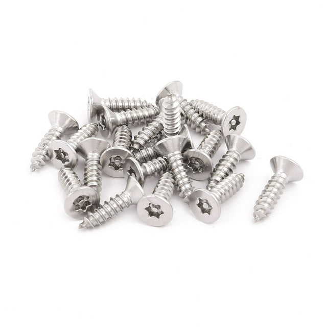 Unique Bargains Vis Auto-Taraudeuse à Tête Plate en Acier Inoxydable 304 M4.2x16mm 20 Pcs