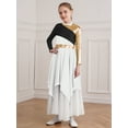 thumbnail image 6 of iiniim Kids Girls Dance Long Sleeve Metallic Color Block Ballet Dress Size 6-16 White 16, 6 of 7