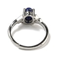 thumbnail image 4 of Oval Natural Lazuli Adjustable Rings Brass Clear Cubic Zirconia Ring Long-Lasting Plated Lead Free & Cadmium Free Platinum Inner Diameter 18mm, 4 of 4